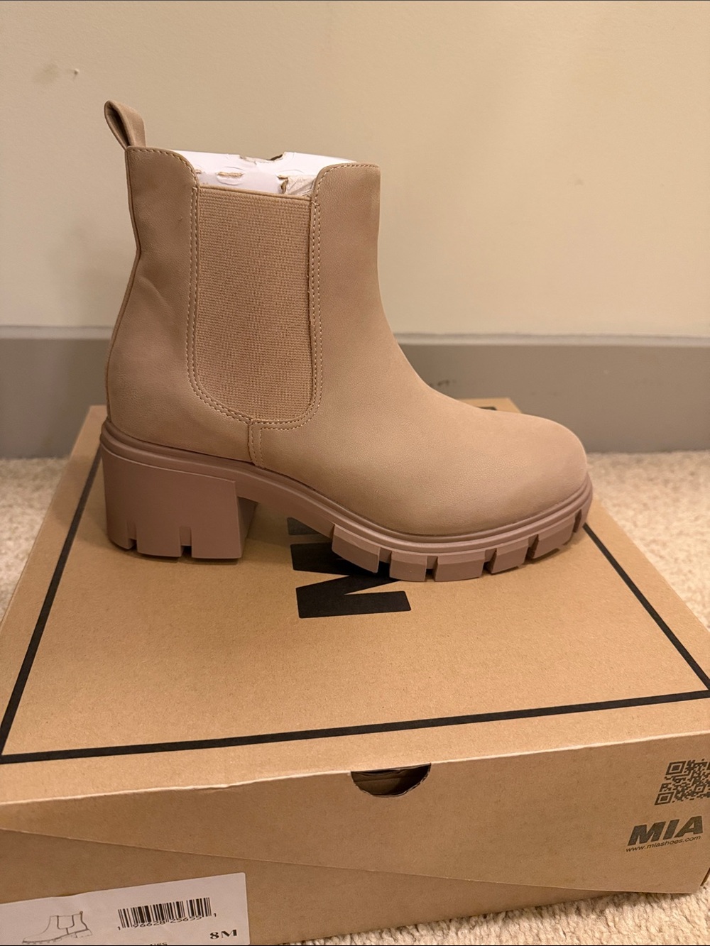 MIA Women's Chunky Lug Chelsea Boot - Taupe